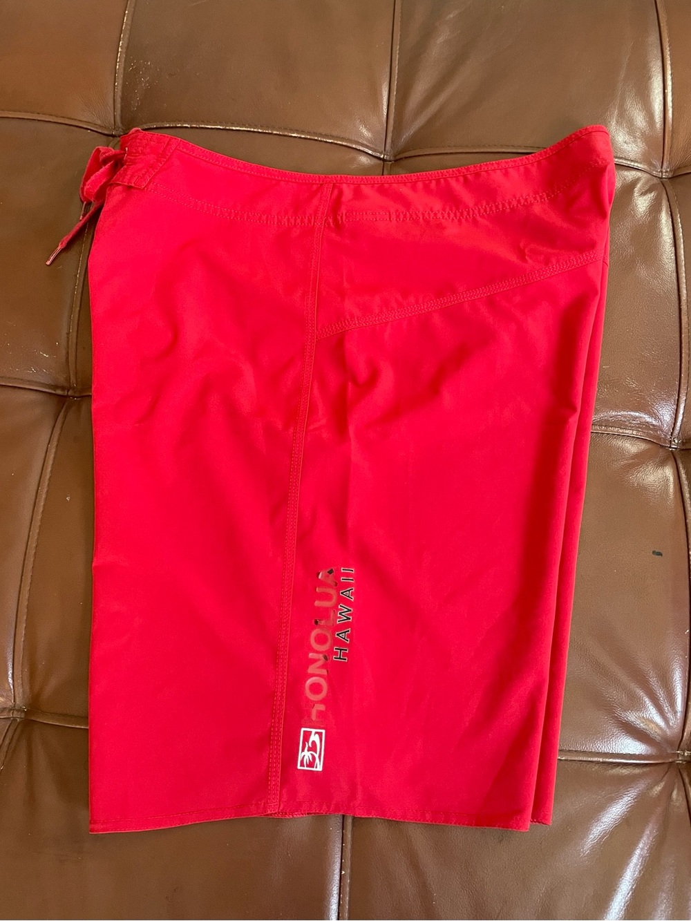 Board Shorts Mens 34 Red Surf Swim Trunks Contrast Waistband